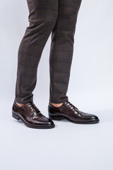Men's classic shoes with natural leather, men's shoes under a classic suit