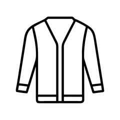 cardigan icon, dress line art, dress vector - simple black line art icon of cardigan perfect for logos, and dress-themed designs.