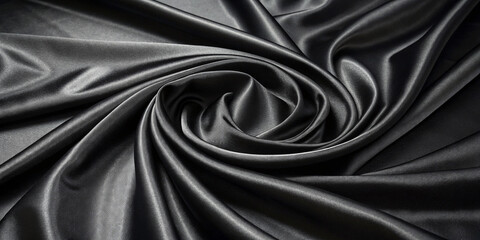 Fototapeta premium An Elegant Black Fabric Satin Silk Background for Various Uses