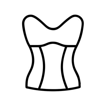 recommend clip art: corset icon, dress line art, dress vector - simple black line art icon of corset perfect for logos, and dress-themed designs.