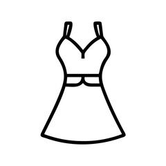halter dress icon, dress line art, dress vector - simple black line art icon of halter dress perfect for logos, and dress-themed designs.