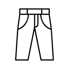 jeans icon, dress line art, dress vector - simple black line art icon of jeans perfect for logos, and dress-themed designs.