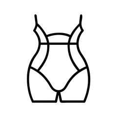 shapewear icon, dress line art, dress vector - simple black line art icon of shapewear perfect for logos, and dress-themed designs.