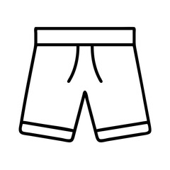 shorts icon, dress line art, dress vector - simple black line art icon of shorts perfect for logos, and dress-themed designs.
