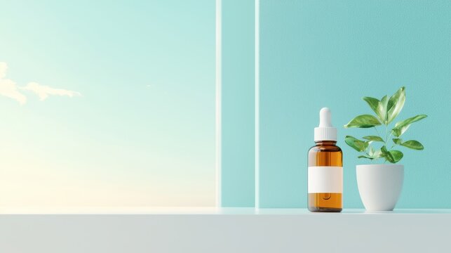 A dropper bottle of facial serum with a clean, minimalist label emphasizing its paraben free and hypoallergenic formula, targeting sensitive skin concerns.