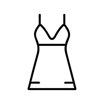 recommend clip art: slip dress icon, dress line art, dress vector - simple black line art icon of slip dress perfect for logos, and dress-themed designs.