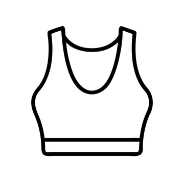 recommend clip art: sports bra icon, dress line art, dress vector - simple black line art icon of sports bra perfect for logos, and dress-themed designs.