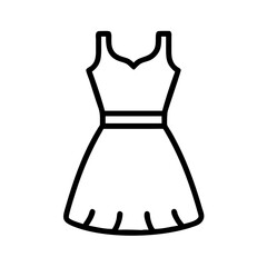 sundress icon, dress line art, dress vector - simple black line art icon of sundress perfect for logos, and dress-themed designs.