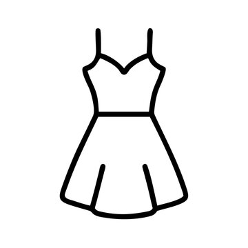 recommend clip art: sundress icon, dress line art, dress vector - simple black line art icon of sundress perfect for logos, and dress-themed designs.