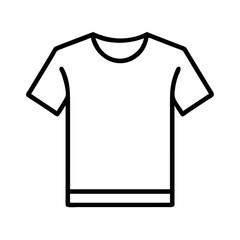 t shirt icon, dress line art, dress vector - simple black line art icon of t shirt perfect for logos, and dress-themed designs.