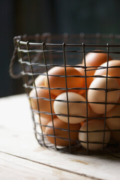Eggs in a Wire Basket
