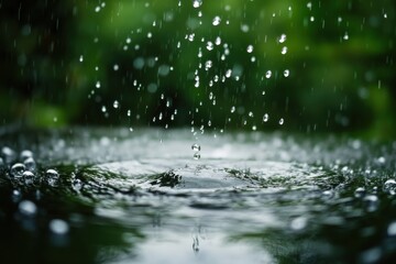 Captivating Detail of Raindrops on a Surface Showcasing Nature's Beauty and the Intricacies of Water Droplets