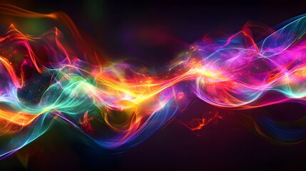 Glowing abstract lines and waves in purple and blue with a dynamic, fractal design and smooth motion, creating a vibrant energy-filled background