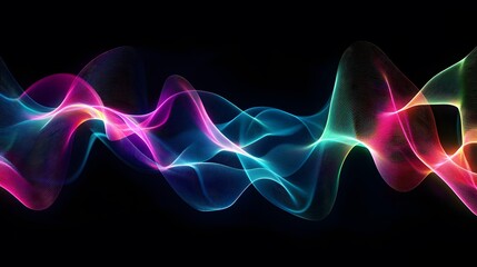 Glowing abstract lines and waves in purple and blue with a dynamic, fractal design and smooth motion, creating a vibrant energy-filled background