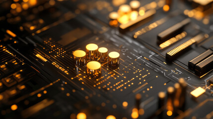 Innovative circuit board design in a high-tech electronics lab a close-up exploration