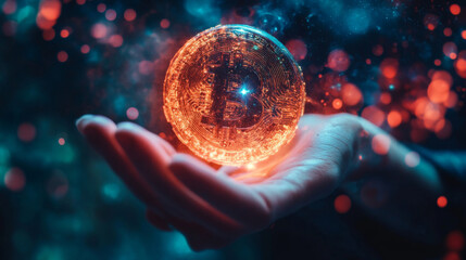 Bitcoin investment growth digital finance cryptocurrency technology nighttime future trends