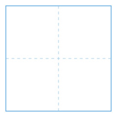 Fototapeta premium 水色の文字練習用マス目枠
