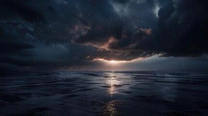 Fototapeta premium The abstract nature of lightning is captivating. Dark clouds and rain complete the dramatic picture.