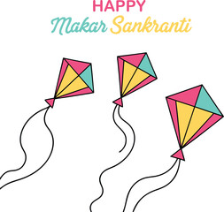 happy makar sankranti vector illustration