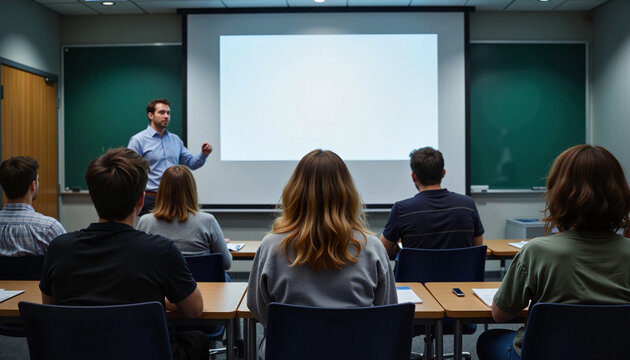 Instructor presenting to students in a classroom