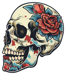 Fototapeta premium PNG Tattoo illustration skull style art illustrated.