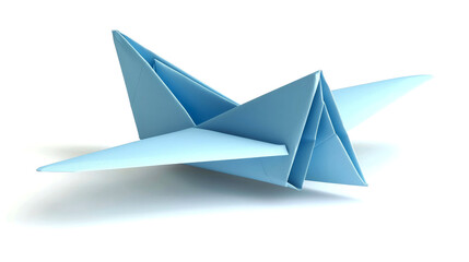 Naklejka premium Blue Origami Paper Airplane: A Simple Craft