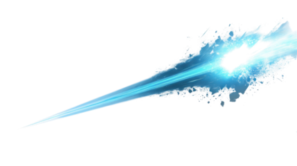 Bright glowing meteor light ray transparent background