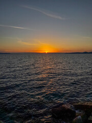 Sunest in Saronic gulf in Greece. A beautiful evening
