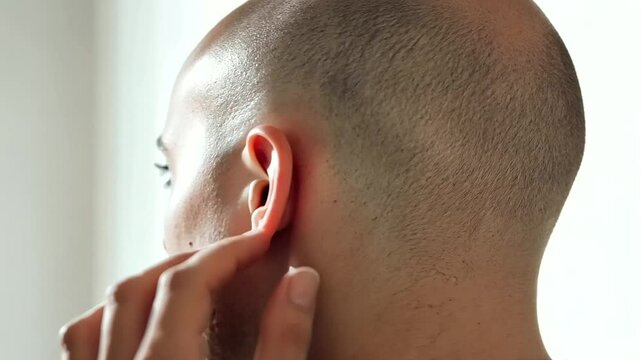 Red Light on Side of Head Illustrating Ear Infection Pain