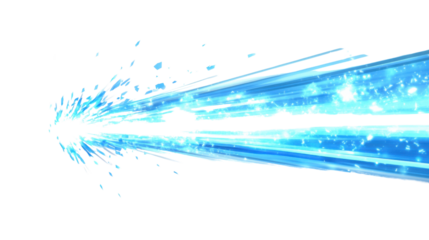 Bright glowing meteor light ray transparent background