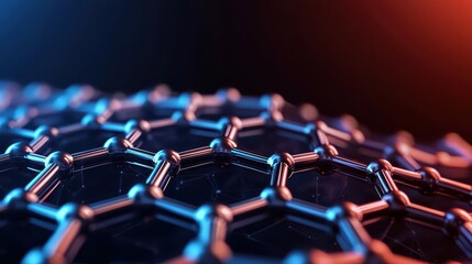Obraz premium Detailed View of Graphene Structure with Metallic and Blue Tones