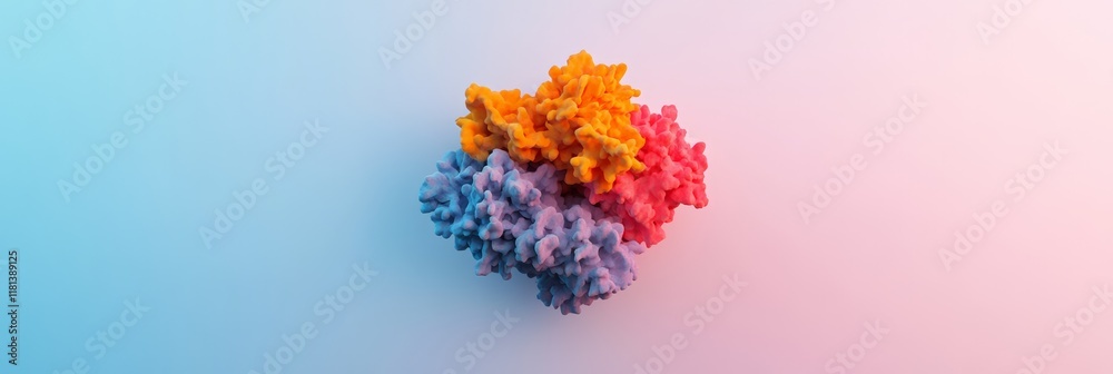 Aufkleber rotating protein structure on a gradient background creates a visually striking composition, perfect