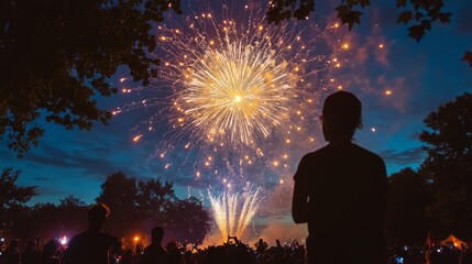 Fireworks Celebration at Night