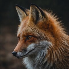 Fototapeta premium A close-up of a fox's ears twitching.