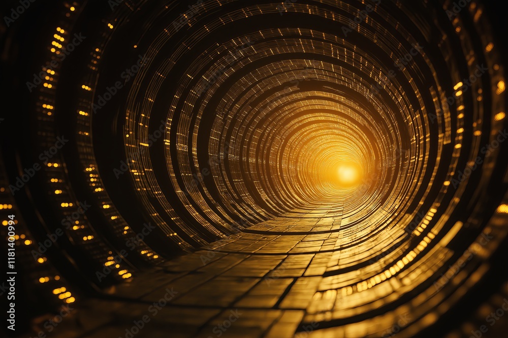 Poster A fractal pulse of light spreading through a dark void in symmetrical ripples