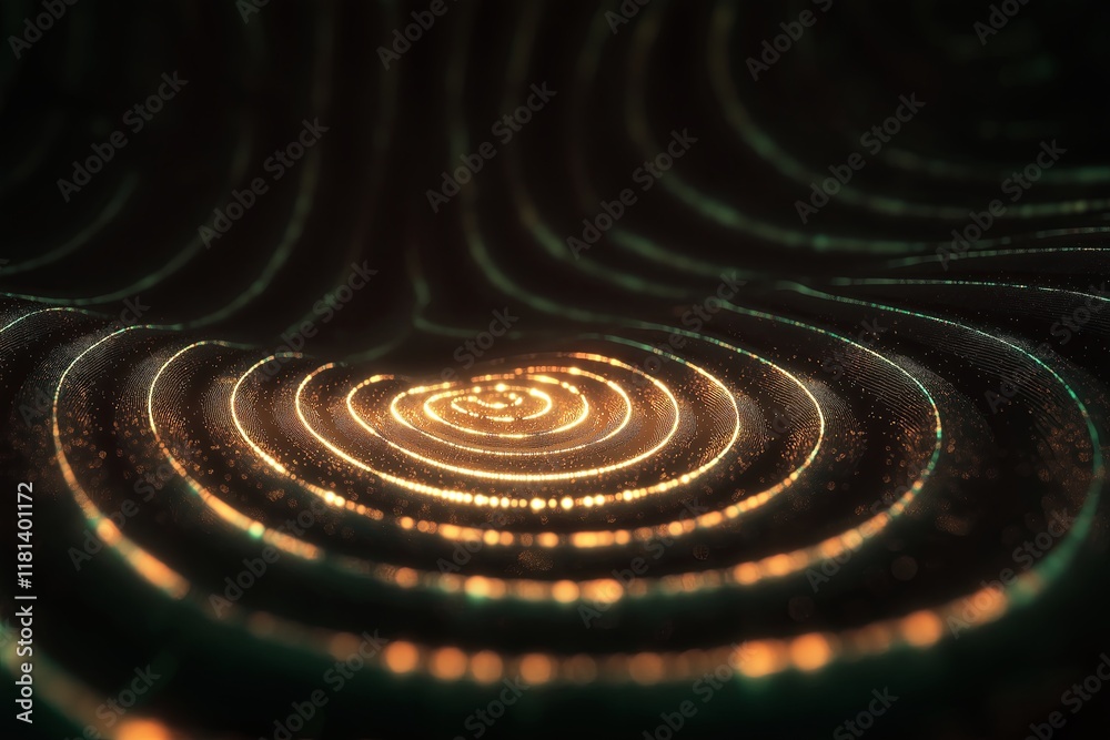 Poster A fractal pulse of light spreading through a dark void in symmetrical ripples