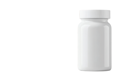 White Pill Bottle isolated on white transparent background