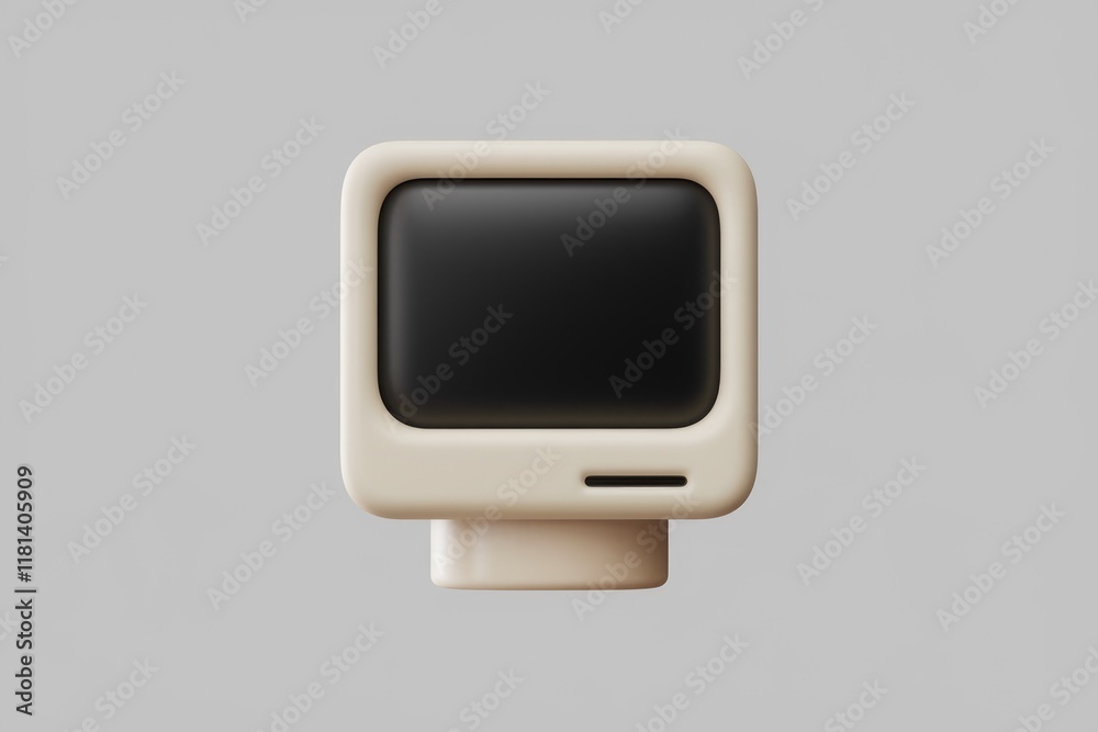 Poster A simple 3D model of a retro computer monitor.