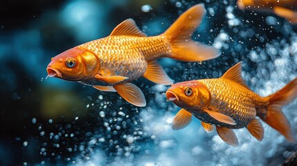 Vibrant Koi Fish in Motion: A Stunning Underwater Scene