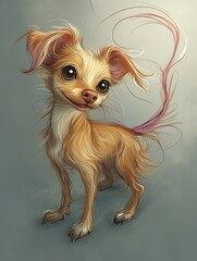 Naklejka premium Crazy dog cartoon style