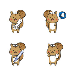 ナースキャップをかぶった看護師のリスセット