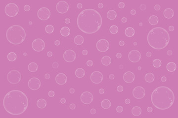 Drops of soap bubbles on pink background. Cleaning abstract seamless pattern