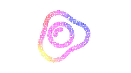 Icon egg fried is made up of LED square shapes. There are bright diodes and there are black dead diodes