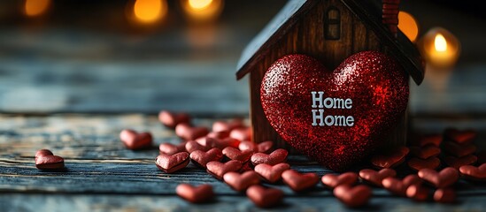 Small Heart House with Hearts for Valentine Day