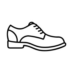 brogues icon, footwear line art, footwear vector - simple black line art icon of brogues perfect for logos, and footwear-themed designs.