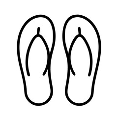 flip flops icon, footwear line art, footwear vector - simple black line art icon of flip flops perfect for logos, and footwear-themed designs.