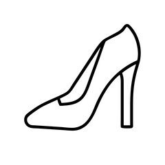 heels icon, footwear line art, footwear vector - simple black line art icon of heels perfect for logos, and footwear-themed designs.