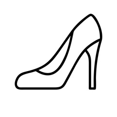 heels icon, footwear line art, footwear vector - simple black line art icon of heels perfect for logos, and footwear-themed designs.