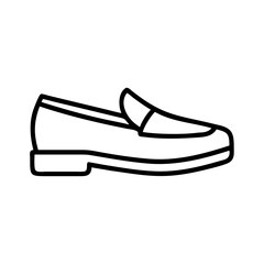 loafers icon, footwear line art, footwear vector - simple black line art icon of loafers perfect for logos, and footwear-themed designs.