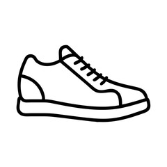 sneakers icon, footwear line art, footwear vector - simple black line art icon of sneakers perfect for logos, and footwear-themed designs.